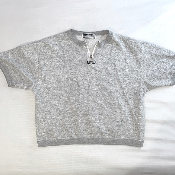 Vintage Spalding Activewear Grey Top - Picture 1 of 4